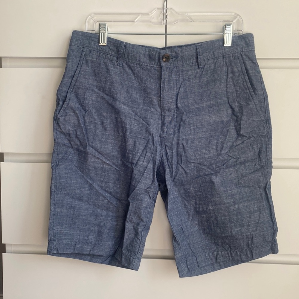 Blue Linen Shorts